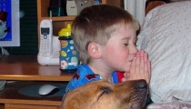 Jango the dog and Billy the cat praying – gorgeous!